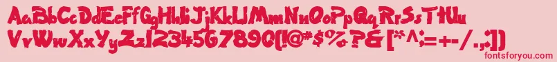 フォントFlatbrush36Bold – ピンクの背景に赤い文字