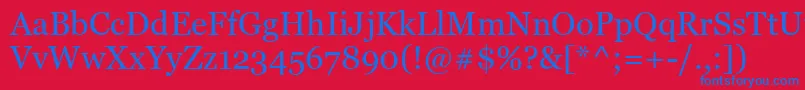 Vani Font – Blue Fonts on Red Background