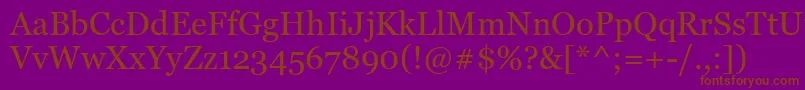 Vani-Schriftart – Braune Schriften auf violettem Hintergrund