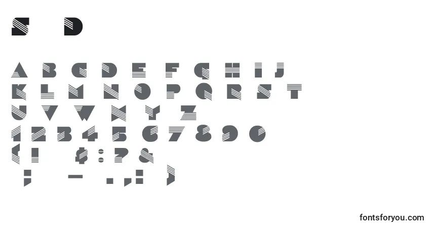Czcionka SinaloaDg – alfabet, cyfry, specjalne znaki