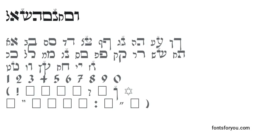 Czcionka LashonTov – alfabet, cyfry, specjalne znaki