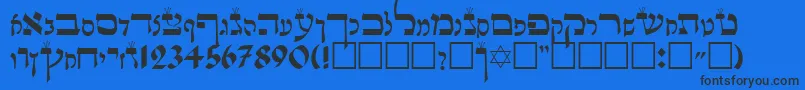 LashonTov-fontti – mustat fontit sinisellä taustalla
