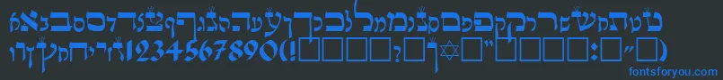 LashonTov Font – Blue Fonts on Black Background