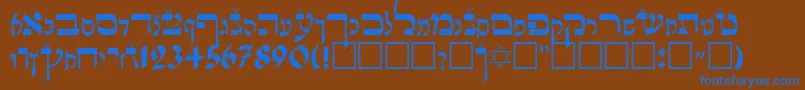 LashonTov Font – Blue Fonts on Brown Background