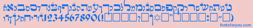 LashonTov Font – Blue Fonts on Pink Background