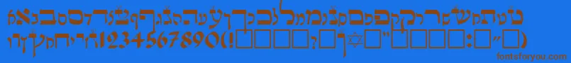 LashonTov Font – Brown Fonts on Blue Background