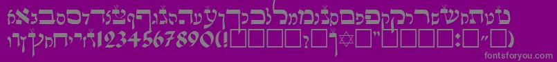 LashonTov-Schriftart – Graue Schriften auf violettem Hintergrund