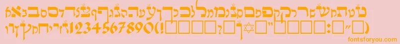 LashonTov Font – Orange Fonts on Pink Background