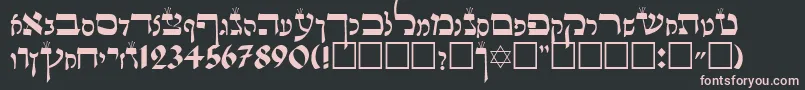 LashonTov-fontti – vaaleanpunaiset fontit mustalla taustalla