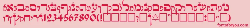 LashonTov Font – Red Fonts on Pink Background
