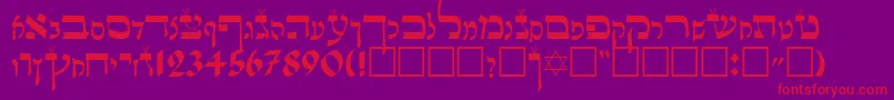 LashonTov-fontti – punaiset fontit violetilla taustalla