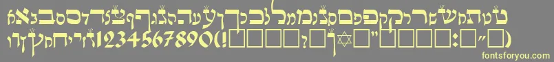 LashonTov-fontti – keltaiset fontit harmaalla taustalla