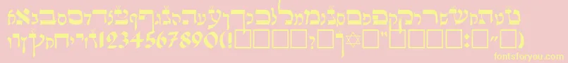 LashonTov Font – Yellow Fonts on Pink Background