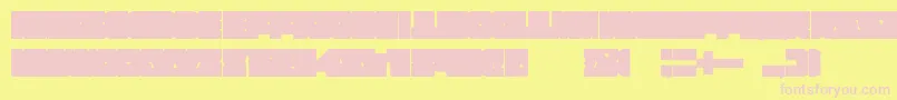 Шрифт BildhauerKantBlocktypo – розовые шрифты на жёлтом фоне