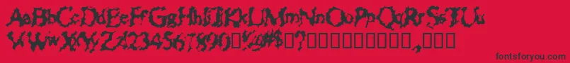 Fonte ChewedStraw – fontes pretas em um fundo vermelho