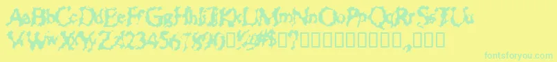フォントChewedStraw – 黄色い背景に緑の文字