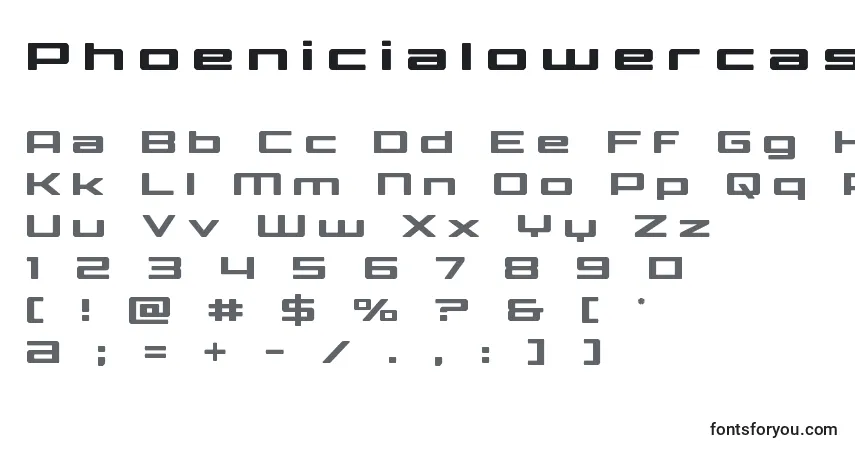 A fonte Phoenicialowercasetitle – alfabeto, números, caracteres especiais