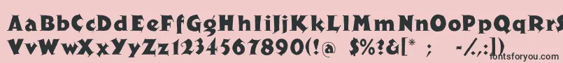 Czcionka Newspaper – czarne czcionki na różowym tle