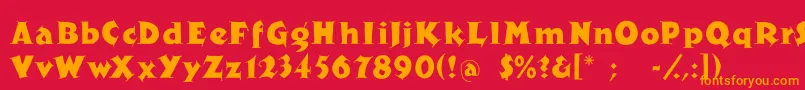 Шрифт Newspaper – оранжевые шрифты на красном фоне