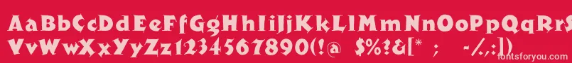 Czcionka Newspaper – różowe czcionki na czerwonym tle