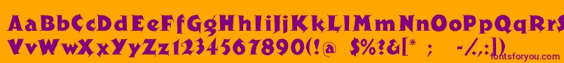 Czcionka Newspaper – fioletowe czcionki na pomarańczowym tle