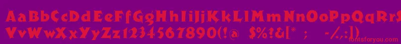 フォントNewspaper – 紫の背景に赤い文字