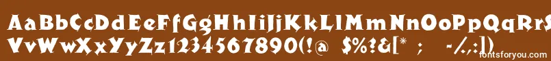 Czcionka Newspaper – białe czcionki na brązowym tle