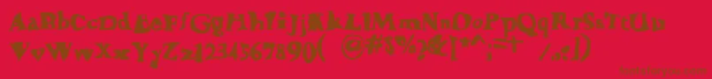 Happylarry Font – Brown Fonts on Red Background