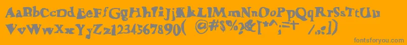 Happylarry-Schriftart – Graue Schriften auf orangefarbenem Hintergrund