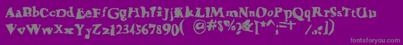Happylarry Font – Gray Fonts on Purple Background