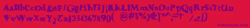 Happylarry Font – Purple Fonts on Red Background
