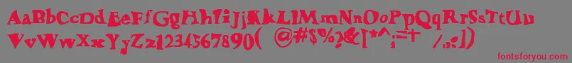 Happylarry Font – Red Fonts on Gray Background