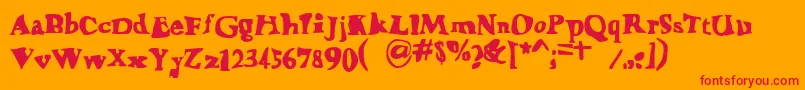 Happylarry Font – Red Fonts on Orange Background