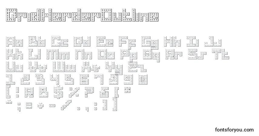 Schriftart DridHerderOutline – Alphabet, Zahlen, spezielle Symbole