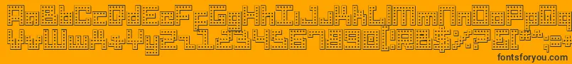 Fonte DridHerderOutline – fontes pretas em um fundo laranja