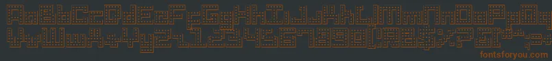 Fonte DridHerderOutline – fontes marrons em um fundo preto