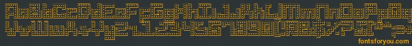 フォントDridHerderOutline – 黒い背景にオレンジの文字