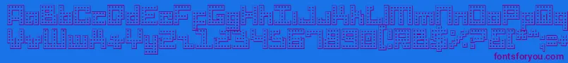 Fonte DridHerderOutline – fontes roxas em um fundo azul