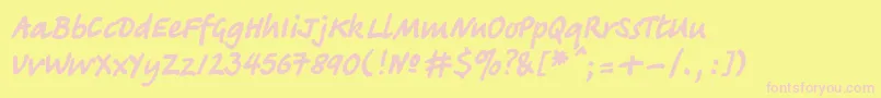 Tagir Font – Pink Fonts on Yellow Background