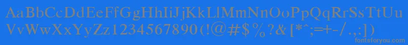 Dutch-Schriftart – Graue Schriften auf blauem Hintergrund