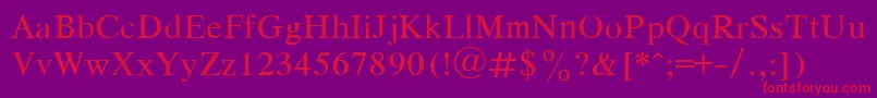 Dutch Font – Red Fonts on Purple Background