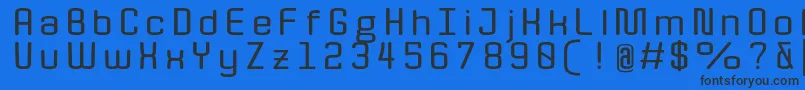 QuotaBoldext.-Schriftart – Schwarze Schriften auf blauem Hintergrund