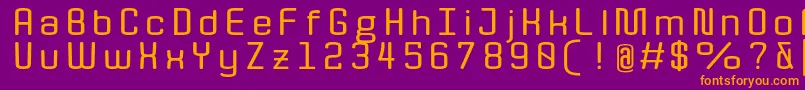 QuotaBoldext. Font – Orange Fonts on Purple Background