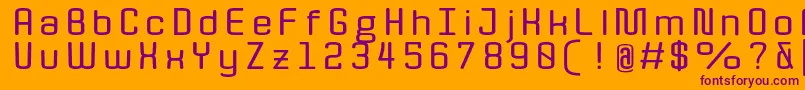 QuotaBoldext.-Schriftart – Violette Schriften auf orangefarbenem Hintergrund