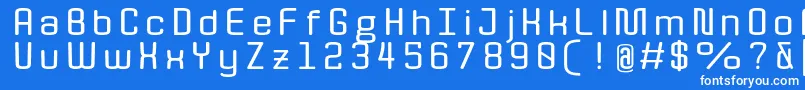 フォントQuotaBoldext. – 青い背景に白い文字