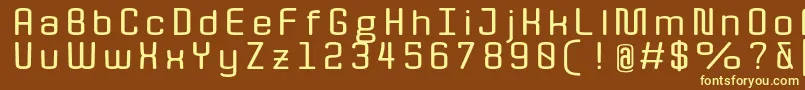 QuotaBoldext. Font – Yellow Fonts on Brown Background