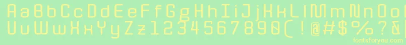 QuotaBoldext. Font – Yellow Fonts on Green Background