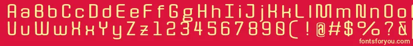 QuotaBoldext. Font – Yellow Fonts on Red Background