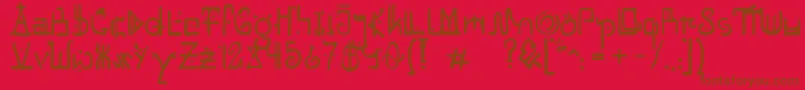 Шрифт UnaiNative – коричневые шрифты на красном фоне