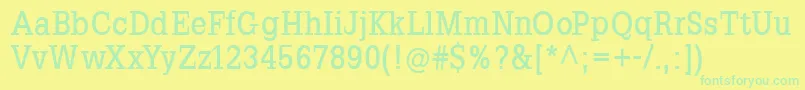 En savoir plus sur la police SlabromanaBold Police SlabromanaBold – polices vertes sur fond jaune